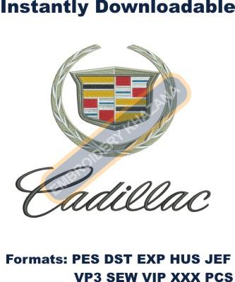 Cadillac car logo embroidery design